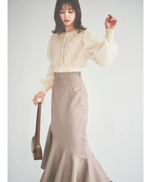 dazzlin（ダズリン）の「パールボタンカーデニットトップス（ニット/セーター・レディース・ブラック/オフホワイト/グレー・FREE）」の16枚目の写真