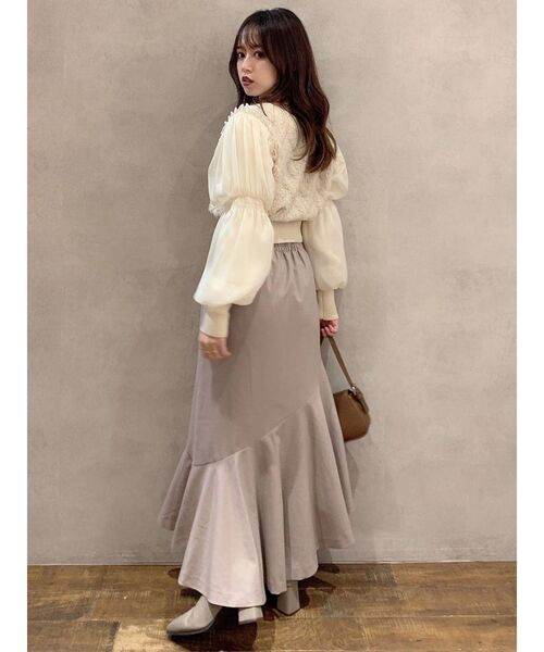 dazzlin（ダズリン）の「パールボタンカーデニットトップス（ニット/セーター・レディース・ブラック/オフホワイト/グレー・FREE）」の21枚目の写真