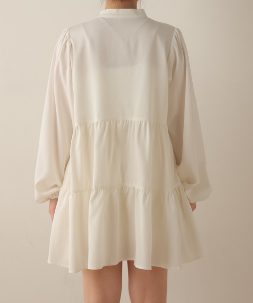 WEGO（ウィゴー）の「WEGO/アシンメトリーティアードチュニック（ワンピース・レディース・ブラック/ホワイト・FREE）」の15枚目の写真