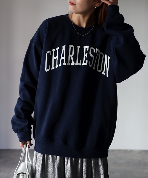 GILDANカレッジロゴ裏起毛スウェット