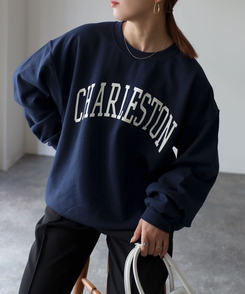 Riberry(リベリー)の「GILDAN カレッジロゴ裏起毛スウェット(スウェット・レディース・ブラック/アッシュグレー/ネイビー/ホワイト/ネイビー×ホワイト/ホワイト×ブラック・LARGE)」の17枚目の写真