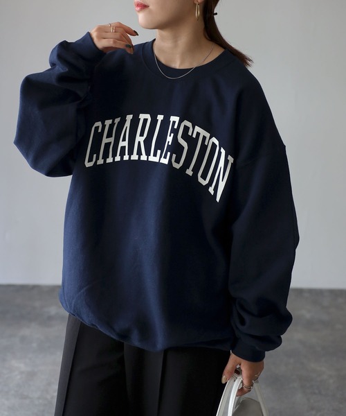 Riberry(リベリー)の「GILDAN カレッジロゴ裏起毛スウェット(スウェット・レディース・ブラック/アッシュグレー/ネイビー/ホワイト/ネイビー×ホワイト/ホワイト×ブラック・LARGE)」の19枚目の写真