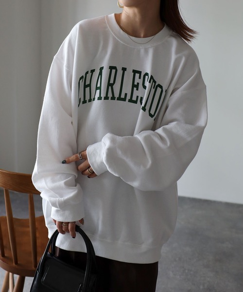 Riberry(リベリー)の「GILDAN カレッジロゴ裏起毛スウェット(スウェット・レディース・ブラック/アッシュグレー/ネイビー/ホワイト/ネイビー×ホワイト/ホワイト×ブラック・LARGE)」の15枚目の写真