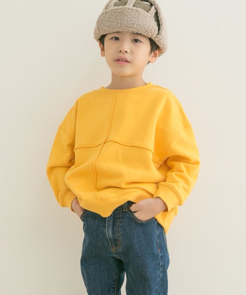 URBAN RESEARCH DOORS(アーバンリサーチドアーズ)の「裏毛切替スウェット(KIDS)(スウェット・キッズ・ピンク/イエロー・120/105/150/135)」の12枚目の写真