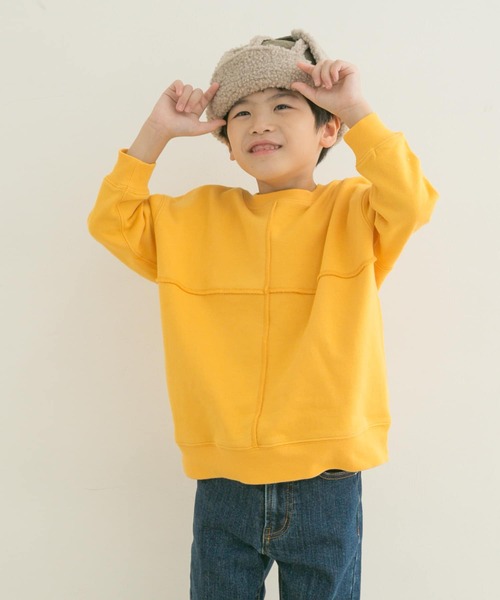 URBAN RESEARCH DOORS(アーバンリサーチドアーズ)の「裏毛切替スウェット(KIDS)(スウェット・キッズ・ピンク/イエロー・120/105/150/135)」の15枚目の写真