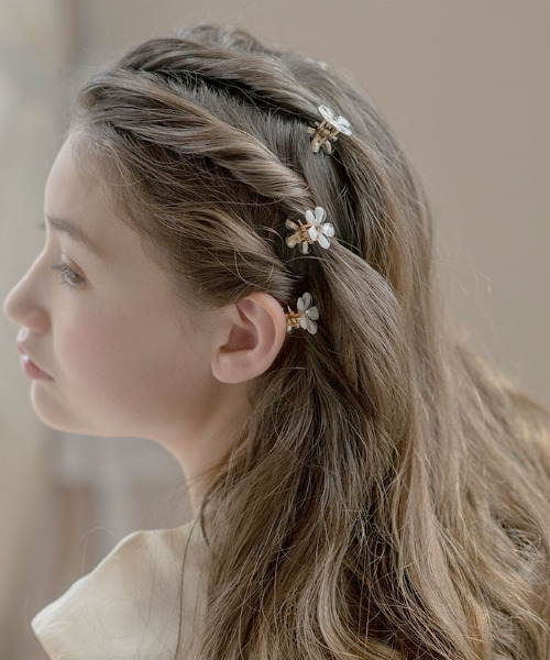 コーデ映え【FARFOIS】 お花のヘアークリップ バレッタ スパークルハートクリップ（バレッタ/ヘアクリップ）｜flower