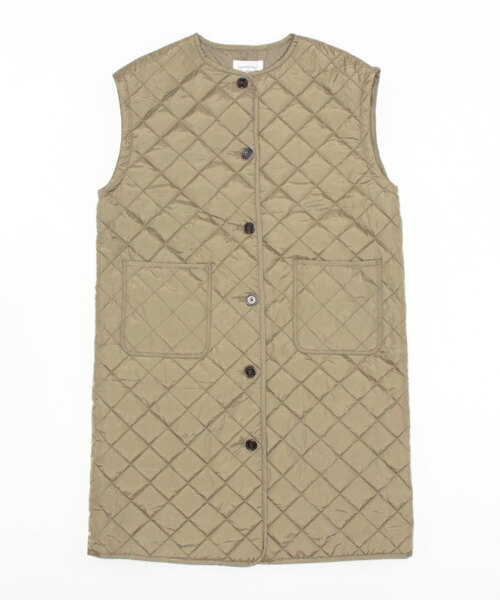 Samansa Mos2 blue（サマンサモスモスブルー）の「ロングキルトコート（ノーカラーコート・レディース・ブラック/グレー/キナリ・ﾌﾘ-）」の21枚目の写真