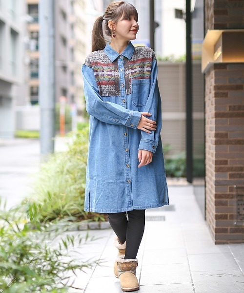 チチカカ（チチカカ）の「ネイティブジャカードムートンブーツ（ブーツ・レディース・ベージュ/ブラック/ブルー・MEDIUM/LARGE）」の7枚目の写真