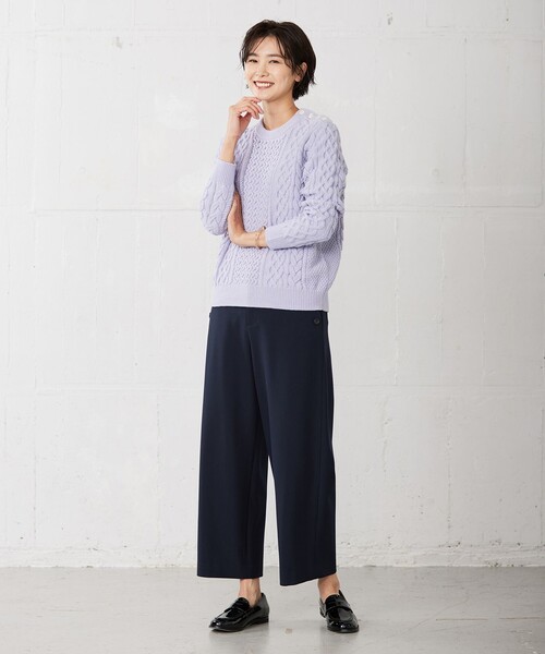 J.PRESS(ジェイプレス)の「【洗える】2way thermoサキソニー セミワイド パンツ(その他パンツ・レディース・ブラック系/ライトグレー系/ネイビー系・T13/T15/T17)」の6枚目の写真