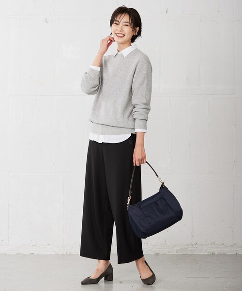 J.PRESS(ジェイプレス)の「【洗える】2way thermoサキソニー セミワイド パンツ(その他パンツ・レディース・ブラック系/ライトグレー系/ネイビー系・T13/T15/T17)」の7枚目の写真