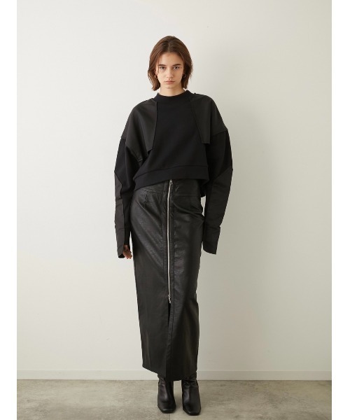 LA PEAU DE GEM（ラポドゥジェム）の「【LA PEAU DE GEM】2way レザーペンシルスカート（スカート・レディース・オフホワイト/ブラック・36/38）」の14枚目の写真