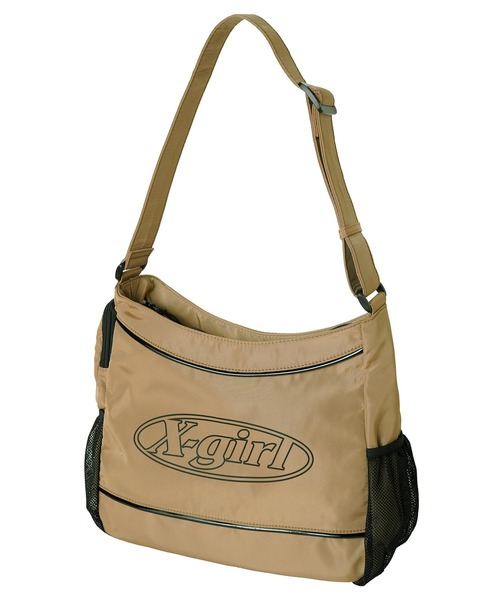 X-girl(エックスガール)の「OVAL LOGO TOTE BAG(トートバッグ・レディース・ブラック/ベージュ・ONE SIZE)」の2枚目の写真