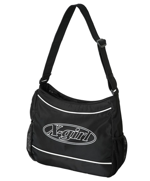X-girl(エックスガール)の「OVAL LOGO TOTE BAG(トートバッグ・レディース・ブラック/ベージュ・ONE SIZE)」の1枚目の写真