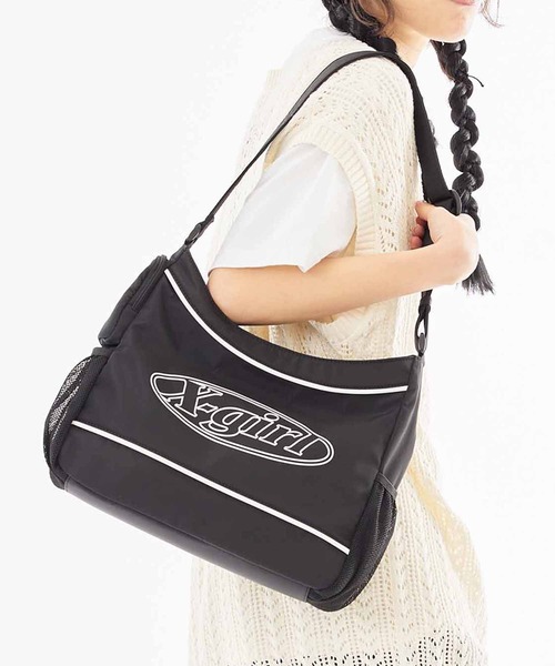 X-girl(エックスガール)の「OVAL LOGO TOTE BAG(トートバッグ・レディース・ブラック/ベージュ・ONE SIZE)」の13枚目の写真