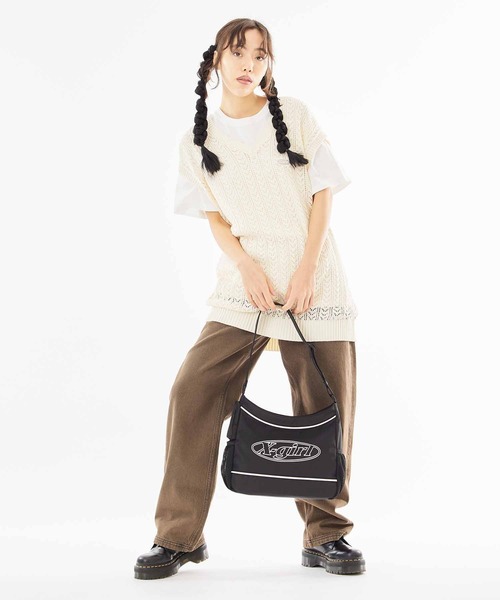 X-girl(エックスガール)の「OVAL LOGO TOTE BAG(トートバッグ・レディース・ブラック/ベージュ・ONE SIZE)」の15枚目の写真
