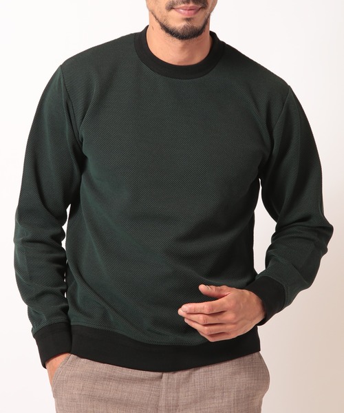 MEN'S BIGI(メンズビギ)の「ツイルダンボールクルーネックカットソー(Tシャツ/カットソー・メンズ・グリーン系その他/ブルー系その他/グレー系その他・01/02/03)」の2枚目の写真