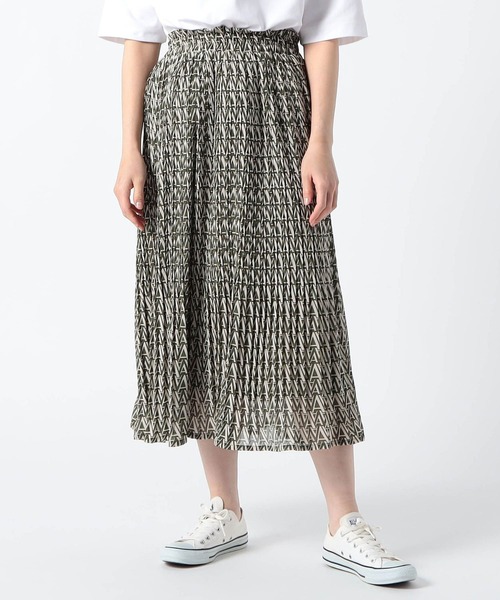 Grand PARK（グランドパーク）の「総柄シフォン　シワ消しプリーツスカート（スカート・レディース・カーキ/ブラック/その他1/その他2・FREE）」の3枚目の写真