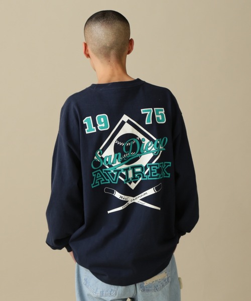 AVIREX（アヴィレックス）の「BASE BALL CLUB T-SHIRT / ベースボール クラブ Tシャツ / 長袖 / AVIREX / アヴィレックス（Tシャツ/カットソー・メンズ・ネイビー/グリーン/ホワイト/グレー系その他3・2XL/L/M/XL）」の4枚目の写真