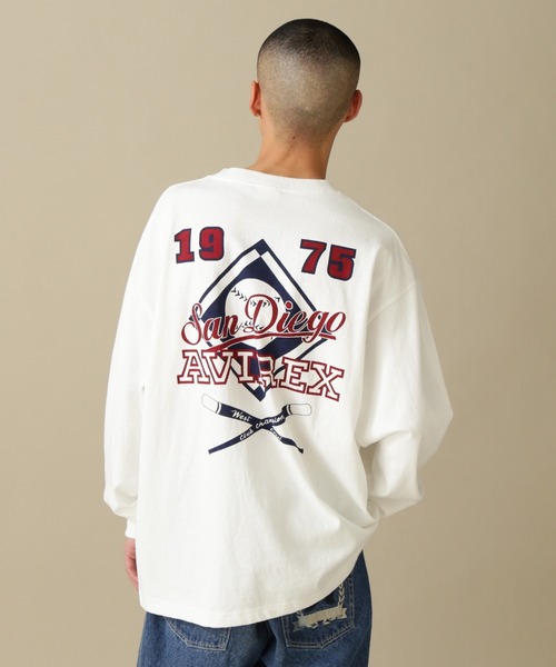 AVIREX（アヴィレックス）の「BASE BALL CLUB T-SHIRT / ベースボール クラブ Tシャツ / 長袖 / AVIREX / アヴィレックス（Tシャツ/カットソー・メンズ・ネイビー/グリーン/ホワイト/グレー系その他3・2XL/L/M/XL）」の2枚目の写真
