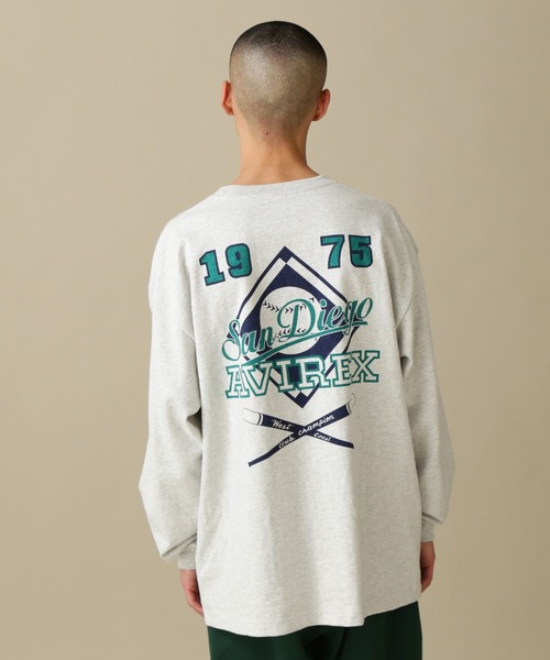AVIREX（アヴィレックス）の「BASE BALL CLUB T-SHIRT / ベースボール クラブ Tシャツ / 長袖 / AVIREX / アヴィレックス（Tシャツ/カットソー・メンズ・ネイビー/グリーン/ホワイト/グレー系その他3・2XL/L/M/XL）」の3枚目の写真