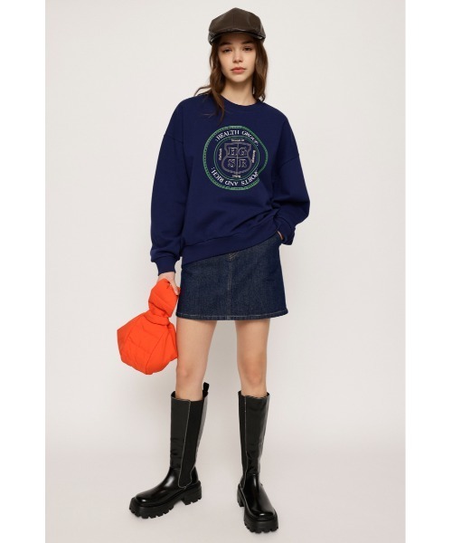 SLY(スライ)の「EMBLEM SWEATSHIRTS エンブレム スウェット プルオーバー(スウェット・レディース・杢グレー/ネイビー・FREE)」の18枚目の写真