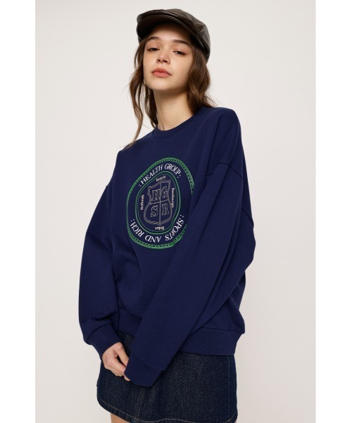 SLY(スライ)の「EMBLEM SWEATSHIRTS エンブレム スウェット プルオーバー(スウェット・レディース・杢グレー/ネイビー・FREE)」の13枚目の写真