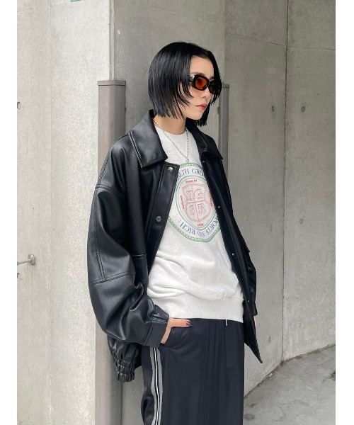 SLY(スライ)の「EMBLEM SWEATSHIRTS エンブレム スウェット プルオーバー(スウェット・レディース・杢グレー/ネイビー・FREE)」の19枚目の写真