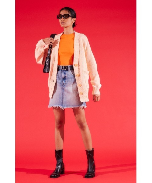 MOUSSY(マウジー)の「BLURRY COLOR KNIT カーディガン(カーディガン/ボレロ・レディース・ライトブルー/オレンジ/カーキ・FREE)」の17枚目の写真