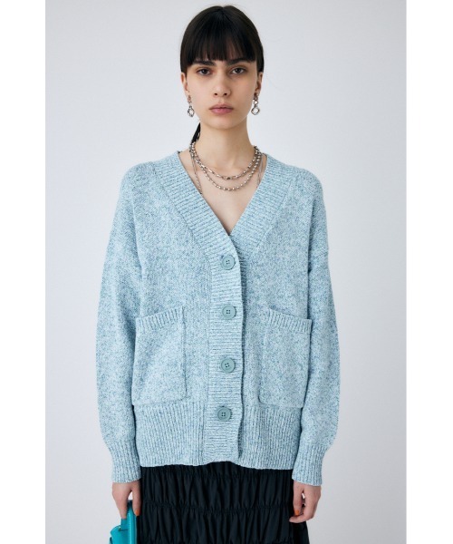 MOUSSY(マウジー)の「BLURRY COLOR KNIT カーディガン(カーディガン/ボレロ・レディース・ライトブルー/オレンジ/カーキ・FREE)」の4枚目の写真