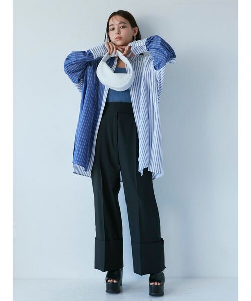 MURUA（ムルーア）の「ブロッキングストライプシャツ（シャツ/ブラウス・レディース・ホワイト/ブルー・FREE）」の13枚目の写真