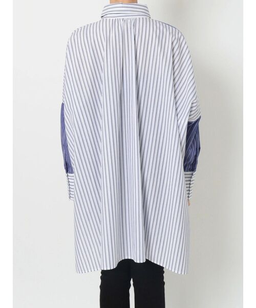 MURUA（ムルーア）の「ブロッキングストライプシャツ（シャツ/ブラウス・レディース・ホワイト/ブルー・FREE）」の7枚目の写真