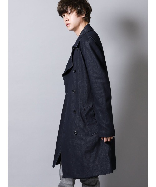 semantic design（セマンティックデザイン）の「セマンティックデザイン/semantic design シャンブレーポンチ ダブルトレンチコート（トレンチコート・メンズ・ネイビー・S）」の4枚目の写真