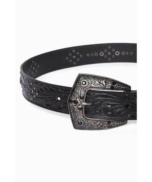 BLUE TORNADO（ブルートルネード）の「TORNADO MART∴ジャングルエンボススタッズベルト（ベルト・メンズ・ブラック/ホワイト・L/M）」の4枚目の写真