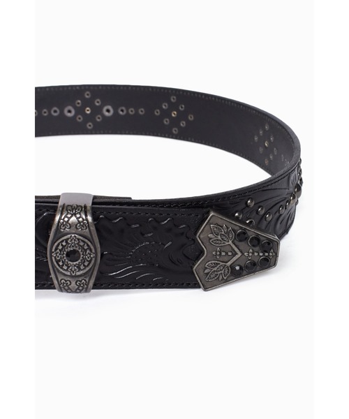 BLUE TORNADO（ブルートルネード）の「TORNADO MART∴ジャングルエンボススタッズベルト（ベルト・メンズ・ブラック/ホワイト・L/M）」の5枚目の写真