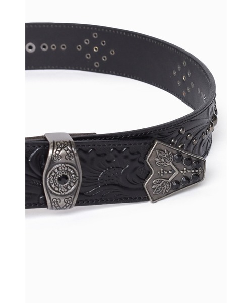 【希少】TORNADO MART トルネードマート 装飾的バックル 黒 ベルト トルネードマート TORNADO MART TORNADO MART∴センタースネーク