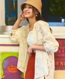 シアージャガードレースオーバーシャツ