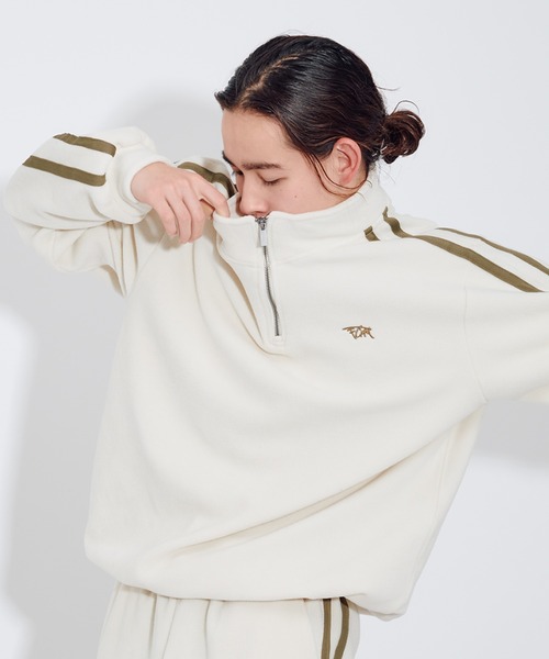 FCMM(エフシーエムエム)の「【日本限定アイテム】FLEECE LINED HALF ZIP/フリースラインハーフジップ(スウェット・メンズ・ネイビー/グリーン/アイボリー・LARGE/MEDIUM)」の2枚目の写真