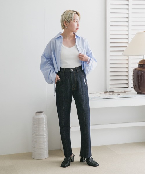 KBF（ケイビーエフ）の「illi　カップインUネックタンクトップ（タンクトップ・レディース・オレンジ系その他/オフホワイト/チャコールグレー・ONE）」の6枚目の写真