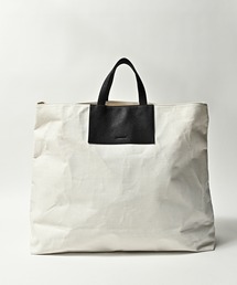 ADAM PATEK | ADAMPATEK / shrink leather combi big tote bag/キャンバスxレザービッグショルダートートバッグ(ショルダーバッグ)