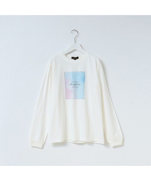 Reflect(リフレクト)の「【WORLD for the World/洗える】マーブルロングスリーブTシャツ(Tシャツ/カットソー・レディース・アイボリー・09)」の1枚目の写真