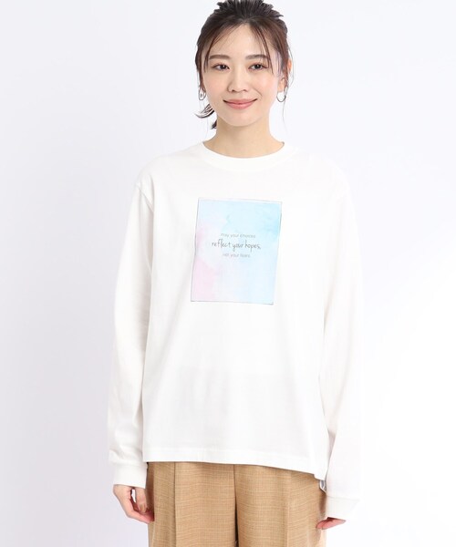 Reflect(リフレクト)の「【WORLD for the World/洗える】マーブルロングスリーブTシャツ(Tシャツ/カットソー・レディース・アイボリー・09)」の3枚目の写真