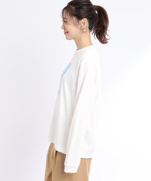 Reflect(リフレクト)の「【WORLD for the World/洗える】マーブルロングスリーブTシャツ(Tシャツ/カットソー・レディース・アイボリー・09)」の4枚目の写真