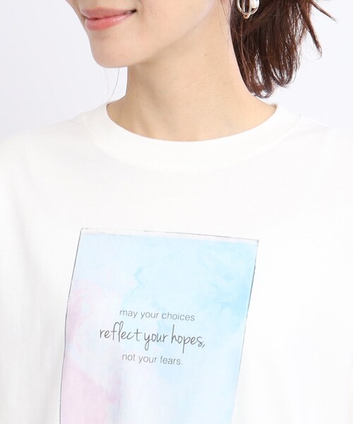 Reflect(リフレクト)の「【WORLD for the World/洗える】マーブルロングスリーブTシャツ(Tシャツ/カットソー・レディース・アイボリー・09)」の6枚目の写真