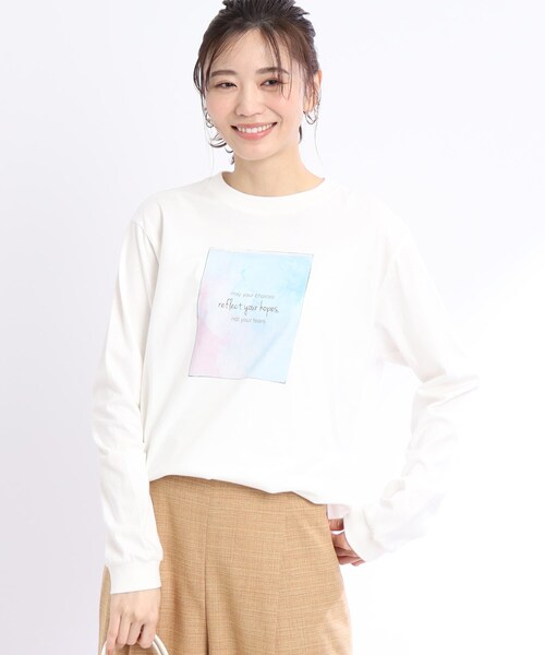 Reflect(リフレクト)の「【WORLD for the World/洗える】マーブルロングスリーブTシャツ(Tシャツ/カットソー・レディース・アイボリー・09)」の10枚目の写真
