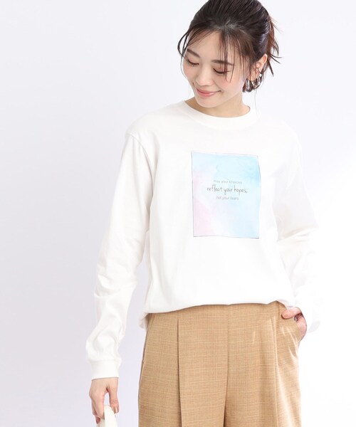 Reflect(リフレクト)の「【WORLD for the World/洗える】マーブルロングスリーブTシャツ(Tシャツ/カットソー・レディース・アイボリー・09)」の11枚目の写真