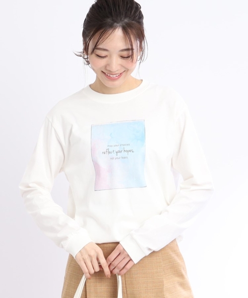 Reflect(リフレクト)の「【WORLD for the World/洗える】マーブルロングスリーブTシャツ(Tシャツ/カットソー・レディース・アイボリー・09)」の12枚目の写真