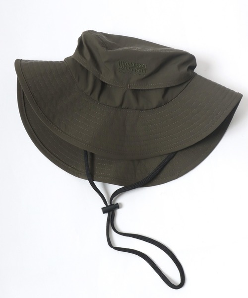 UNIVERSAL OVERALL(ユニバーサルオーバーオール)の「UNIVERSAL OVERALL/ユニバーサルオーバーオール Nylon Safari Hat/ナイロン サファリハット/アドベンチャーハット/バケットハット/ワンポイントロゴハット(ハット・メンズ・ブラック/ダークグリーン/ブラウン・FREE)」の10枚目の写真