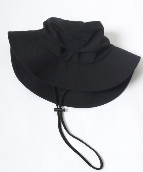 UNIVERSAL OVERALL(ユニバーサルオーバーオール)の「UNIVERSAL OVERALL/ユニバーサルオーバーオール Nylon Safari Hat/ナイロン サファリハット/アドベンチャーハット/バケットハット/ワンポイントロゴハット(ハット・メンズ・ブラック/ダークグリーン/ブラウン・FREE)」の7枚目の写真