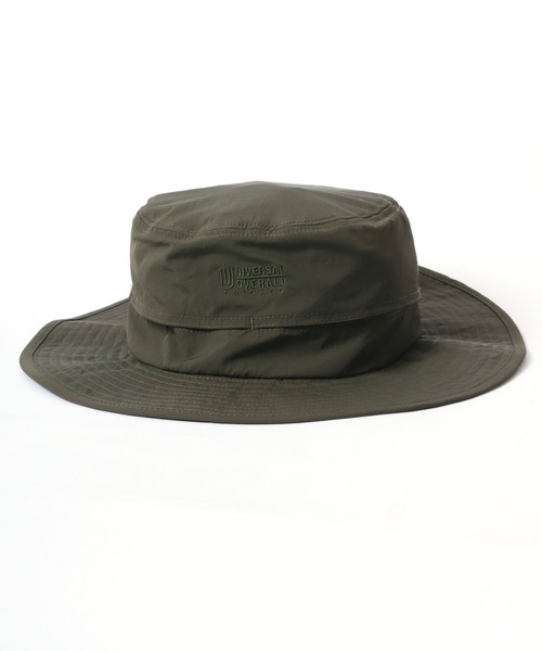 UNIVERSAL OVERALL(ユニバーサルオーバーオール)の「UNIVERSAL OVERALL/ユニバーサルオーバーオール Nylon Safari Hat/ナイロン サファリハット/アドベンチャーハット/バケットハット/ワンポイントロゴハット(ハット・メンズ・ブラック/ダークグリーン/ブラウン・FREE)」の15枚目の写真