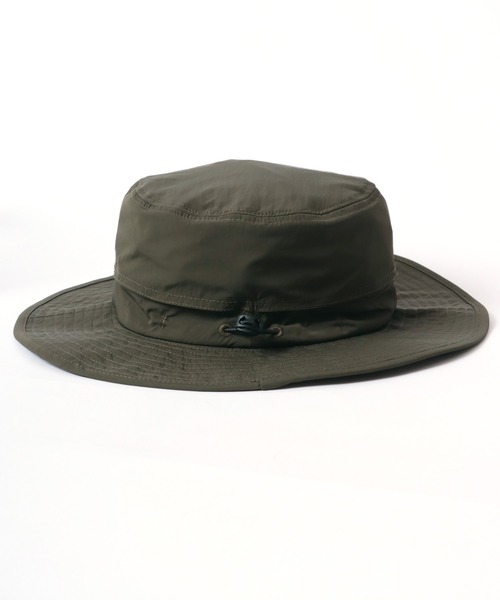UNIVERSAL OVERALL(ユニバーサルオーバーオール)の「UNIVERSAL OVERALL/ユニバーサルオーバーオール Nylon Safari Hat/ナイロン サファリハット/アドベンチャーハット/バケットハット/ワンポイントロゴハット(ハット・メンズ・ブラック/ダークグリーン/ブラウン・FREE)」の5枚目の写真